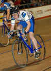 Mat Gregory racing at the Revolution 2 track meeting at Manchester Velodrome - January 2004   Larry Hickmott